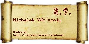Michalek Vászoly névjegykártya